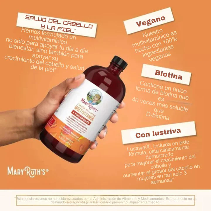 Multivitamina Para El Crecimiento Del Cabello con lustriva - MARYRUTH'S™ 💇♀️✨
