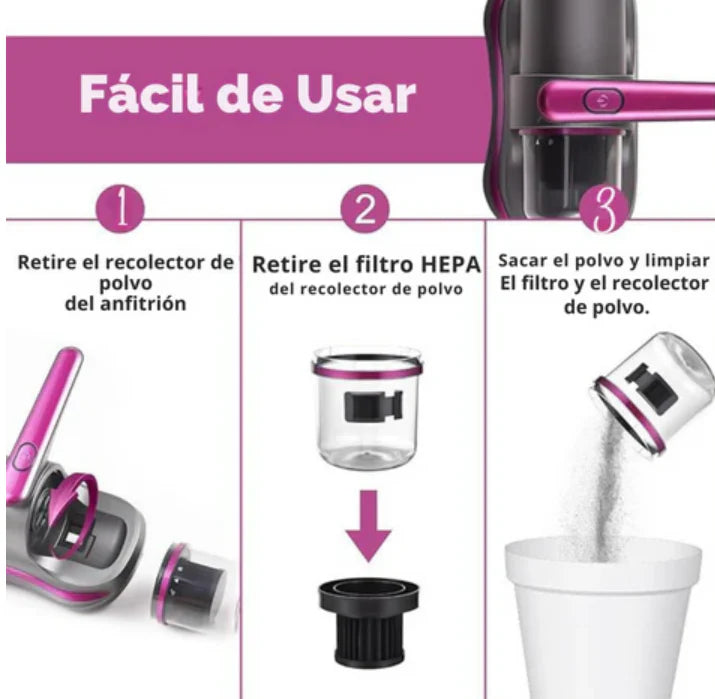 Aspiradora Inalámbrica de Mano AeroClean™ Anti Ácaros