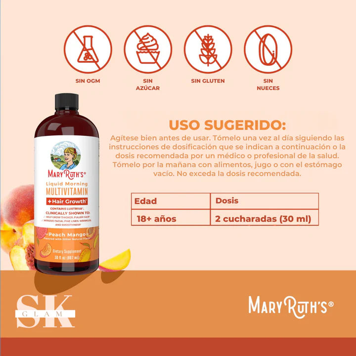 Multivitamina Para El Crecimiento Del Cabello con lustriva - MARYRUTH'S™ 💇♀️✨