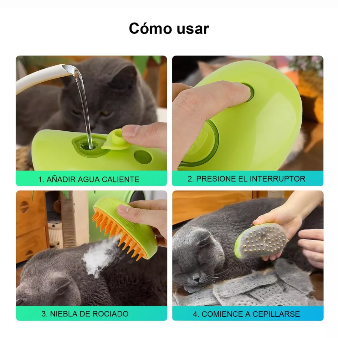 PETBRUSH Cepillo De Vapor 3 EN 1 + ESENCIA GRATIS